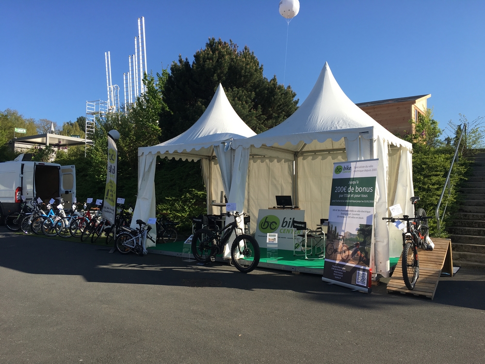 Stand 2017 Bike Center Magasin Nantais de vélos à assistance électriques vtc vae vtt promotions foire de nantes 2017